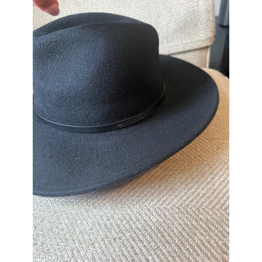 Scala Black Wool Felt Pinch Front Wide Brim Fedora Hat Packable LF293 NEW - Picture 3 of 8